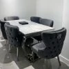 Furniture Imports LTD Valentino Arianna Grey Marble Dining Table Set