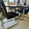 Furniture Imports LTD Atlanta Metal Plating Velvet Dining Chair REDUCED - SALE ITEMS