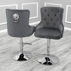 ASR INTERIOR Majestic Luxury Barstool Lion Knocker Back Adjustable Height LUXURY BARSTOOLS