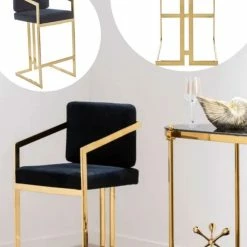 Furniture Imports LTD Atlantis Luxury Metal Plating Barstool - 6 Colours REDUCED FOR CLEARENCE