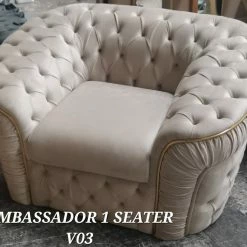 Furniture Imports LTD DUBAI SOFA COLLECTION Ambassador 3+2 Seater Plush Velvet