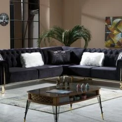 TURKISH Scarlet Corner Sofa Range In Plush Velvet