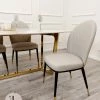 Furnish ALL DINING TABLE SET Lucien 1.8m Pandora Gold Sintered Stone Top & Sienna Leather Chairs