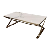 Furniture Imports LTD Zion Gold Coffee Table With Polar White Sintered Top