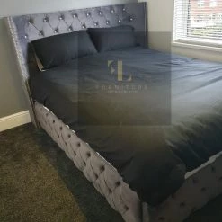 Furniture Imports LTD BED COLLECTION Luxe Curved Wingback Plush Velvet Bed