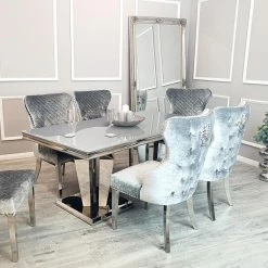 Furniture Imports LTD Phoenix Dining Table Light Grey Marble