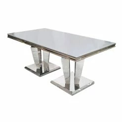 Furniture Imports LTD Phoenix Dining Table Light Grey Marble