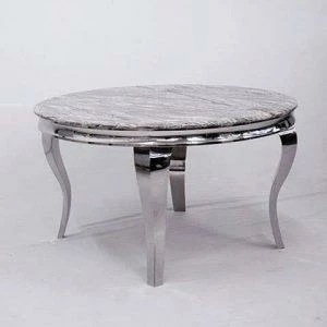 FIL Ashley Round Marble Dining Table + Majestic Velvet Dining Chair ALL DINING TABLE SET