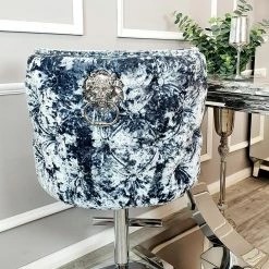 Furnish LUXURY BARSTOOLS Valentino Barstool Lustro Crushed Velvet