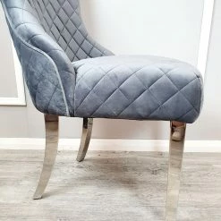 Furniture Imports LTD Kate Dining Chair ALL COLOURS With Chrome Clasp & Quilted Back