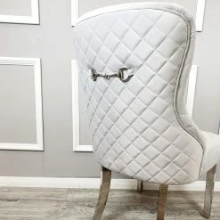Furniture Imports LTD Kate Dining Chair ALL COLOURS With Chrome Clasp & Quilted Back
