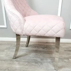 Furniture Imports LTD Kate Dining Chair ALL COLOURS With Chrome Clasp & Quilted Back