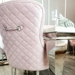 Furniture Imports LTD Kate Dining Chair ALL COLOURS With Chrome Clasp & Quilted Back