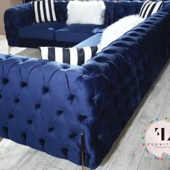 TURKISH DUBAI SOFA COLLECTION Hermes Corner Sofa Plush Velvet