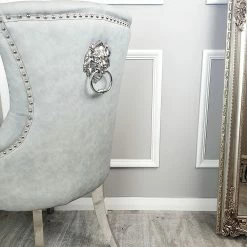 Furnish 365 Megan Leather Dining Chairs - Lion Knocker