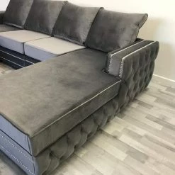 Velvetsofa SOFAS Ambassador Premium Velvet Double Chaise Corner Sofa Suite