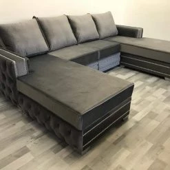 Velvetsofa SOFAS Ambassador Premium Velvet Double Chaise Corner Sofa Suite