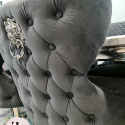 FIL Oracel Round Marble Dining Table + Valentino Velvet Dining Chair