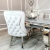 Furnish 365 DINING CHAIRS Sandhurst Dining Chair Plush Velvet - Grey - Silver - Pink